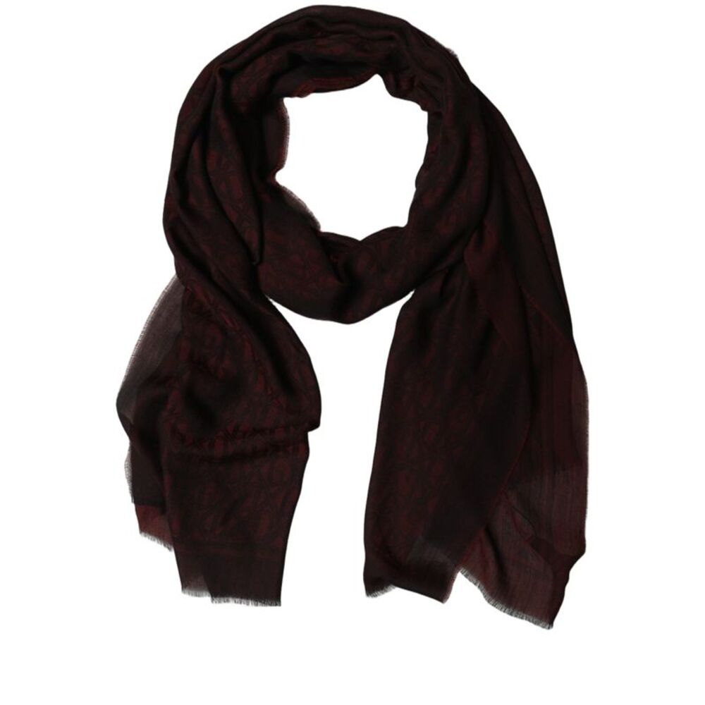 Dolce & Gabbana Dark Red Modal Frayed Edge Lace Stole Men's Scarf
